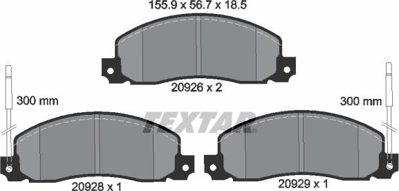 Textar 2092602 - Kit pastiglie freno, Freno a disco www.autoricambit.com