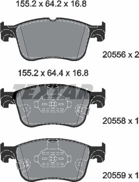 Textar 2055601 - Kit pastiglie freno, Freno a disco www.autoricambit.com