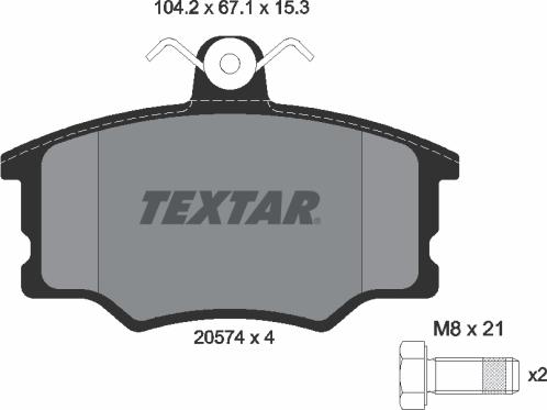 Textar 2057401 - Kit pastiglie freno, Freno a disco www.autoricambit.com