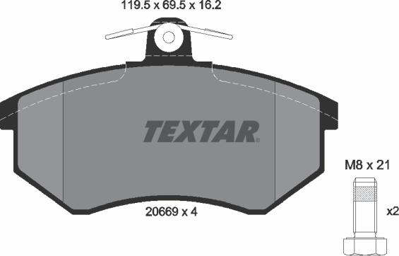 Textar 2066904 - Kit pastiglie freno, Freno a disco www.autoricambit.com