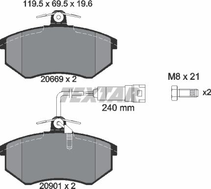 Textar 2066922 - Kit pastiglie freno, Freno a disco www.autoricambit.com