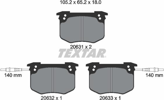 Textar 2063101 - Kit pastiglie freno, Freno a disco www.autoricambit.com