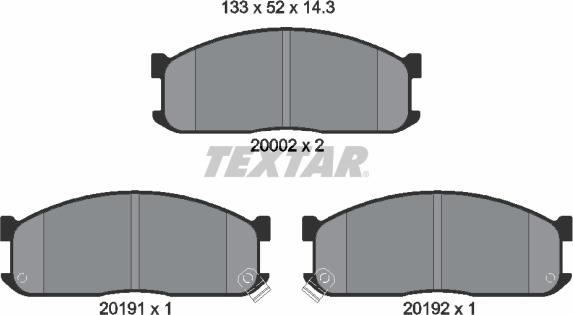 Textar 2000201 - Kit pastiglie freno, Freno a disco www.autoricambit.com