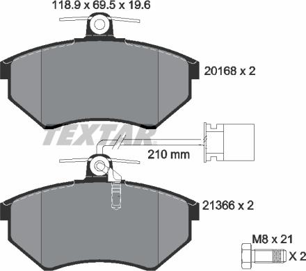 Textar 2016805 - Kit pastiglie freno, Freno a disco www.autoricambit.com