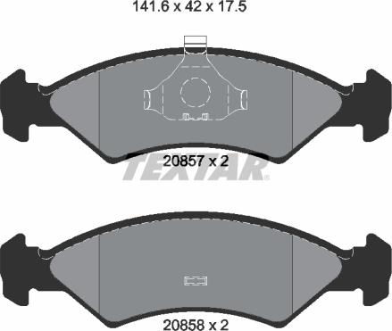 Textar 2085702 - Kit pastiglie freno, Freno a disco www.autoricambit.com