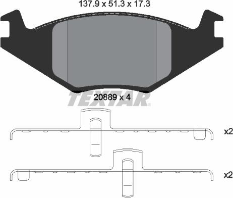 Textar 2088902 - Kit pastiglie freno, Freno a disco www.autoricambit.com