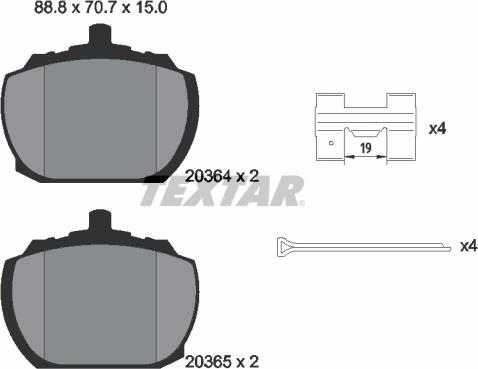 Textar 2036404 - Kit pastiglie freno, Freno a disco www.autoricambit.com