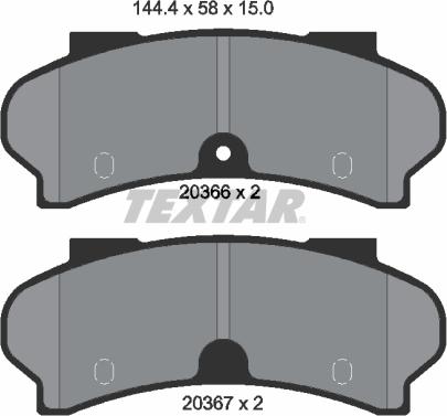 Textar 2036602 - Kit pastiglie freno, Freno a disco www.autoricambit.com