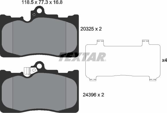 Textar 2032501 - Kit pastiglie freno, Freno a disco www.autoricambit.com