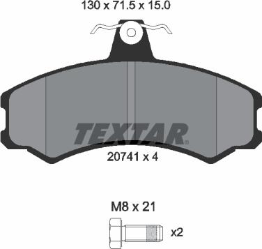 Textar 2074105 - Kit pastiglie freno, Freno a disco www.autoricambit.com