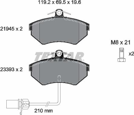 Textar 2194504 - Kit pastiglie freno, Freno a disco www.autoricambit.com