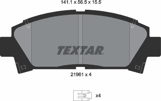 Textar 2196102 - Kit pastiglie freno, Freno a disco www.autoricambit.com