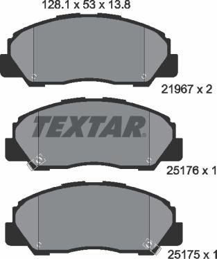 Textar 2196701 - Kit pastiglie freno, Freno a disco www.autoricambit.com