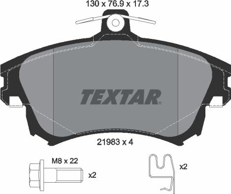 Textar 2198302 - Kit pastiglie freno, Freno a disco www.autoricambit.com