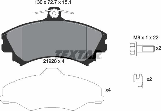 Textar 2192001 - Kit pastiglie freno, Freno a disco www.autoricambit.com