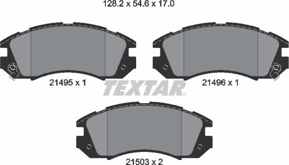 Textar 2149501 - Kit pastiglie freno, Freno a disco www.autoricambit.com