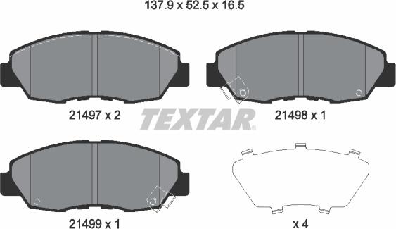 Textar 2149704 - Kit pastiglie freno, Freno a disco www.autoricambit.com