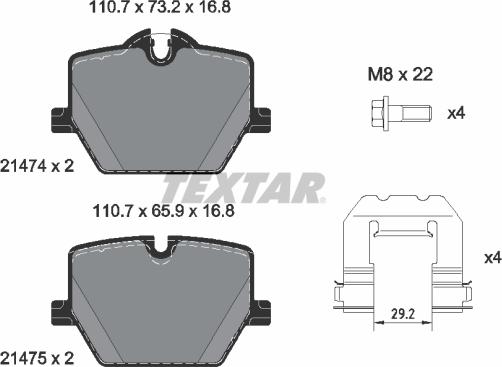 Textar 2147401 - Kit pastiglie freno, Freno a disco www.autoricambit.com