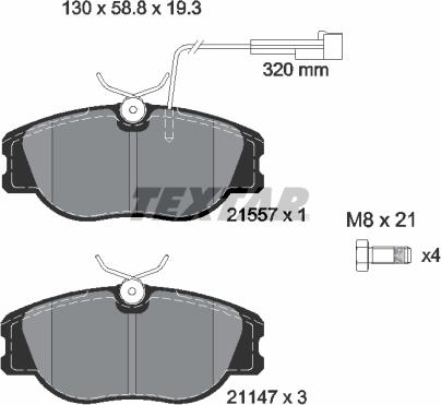 Textar 2155704 - Kit pastiglie freno, Freno a disco www.autoricambit.com