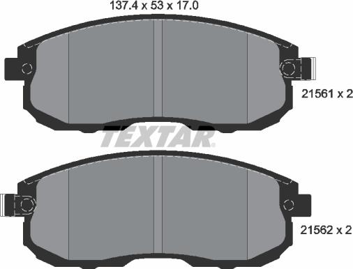 Textar 2156201 - Kit pastiglie freno, Freno a disco www.autoricambit.com