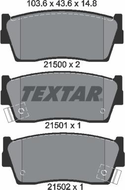 Textar 2150001 - Kit pastiglie freno, Freno a disco www.autoricambit.com