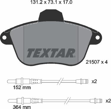 Textar 2150701 - Kit pastiglie freno, Freno a disco www.autoricambit.com