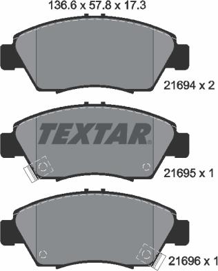 Textar 2169401 - Kit pastiglie freno, Freno a disco www.autoricambit.com