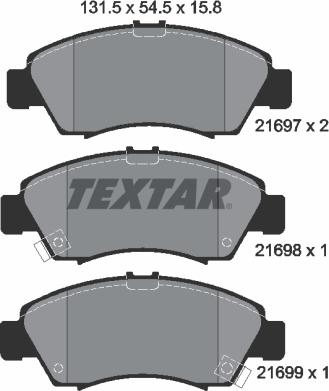 Textar 2169701 - Kit pastiglie freno, Freno a disco www.autoricambit.com