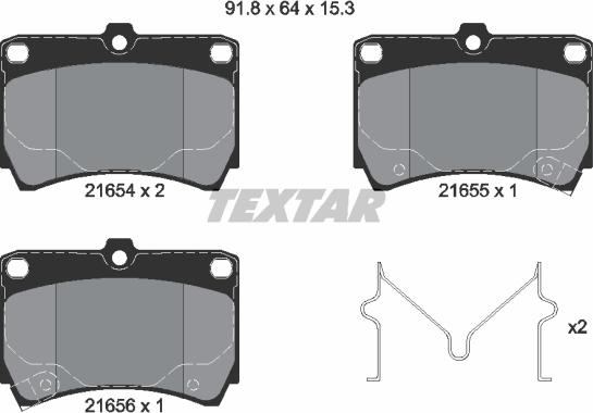 Textar 2165404 - Kit pastiglie freno, Freno a disco www.autoricambit.com