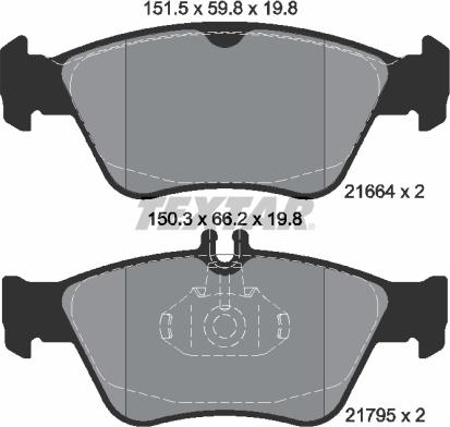 Textar 2166404 - Kit pastiglie freno, Freno a disco www.autoricambit.com