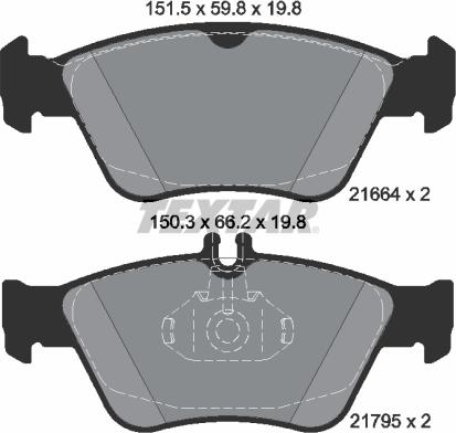 Textar 2166481 - Kit pastiglie freno, Freno a disco www.autoricambit.com