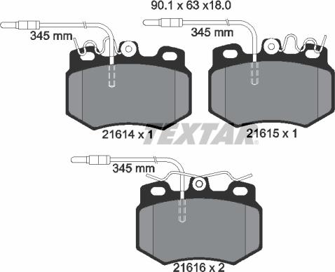 Textar 2161403 - Kit pastiglie freno, Freno a disco www.autoricambit.com