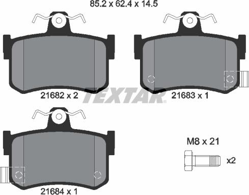 Textar 2168202 - Kit pastiglie freno, Freno a disco www.autoricambit.com