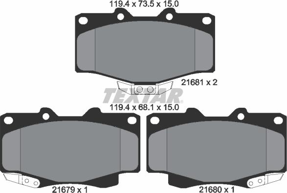 Textar 2167901 - Kit pastiglie freno, Freno a disco www.autoricambit.com