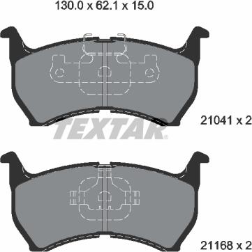 Textar 2104102 - Kit pastiglie freno, Freno a disco www.autoricambit.com