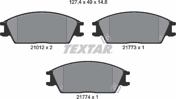 Textar 2101202 - Kit pastiglie freno, Freno a disco www.autoricambit.com