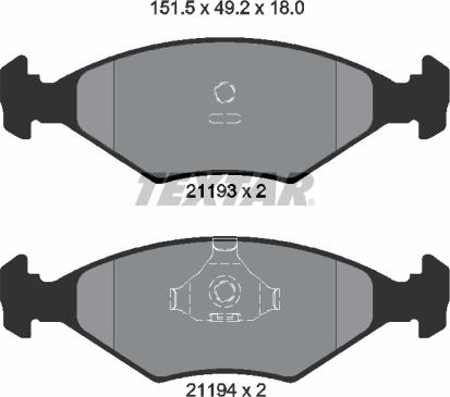 Textar 2119301 - Kit pastiglie freno, Freno a disco www.autoricambit.com