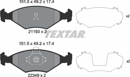 Textar 2119303 - Kit pastiglie freno, Freno a disco www.autoricambit.com