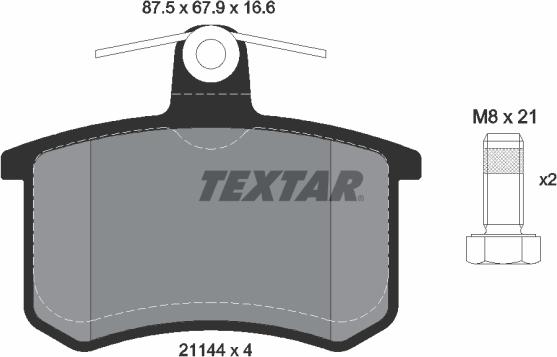 Textar 2114401 - Kit pastiglie freno, Freno a disco www.autoricambit.com