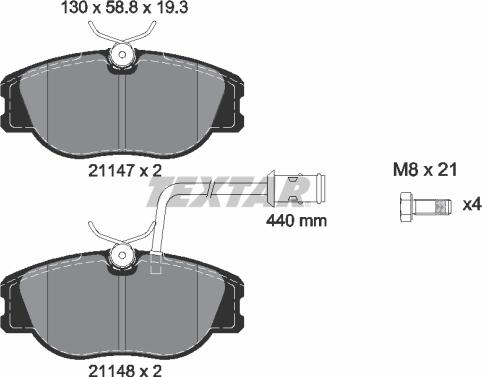 Textar 2114703 - Kit pastiglie freno, Freno a disco www.autoricambit.com