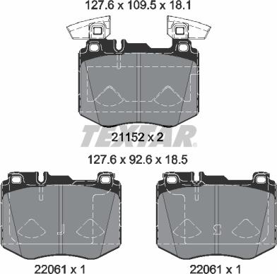 Textar 2115203 - Kit pastiglie freno, Freno a disco www.autoricambit.com