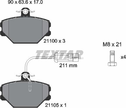 Textar 2110005 - Kit pastiglie freno, Freno a disco www.autoricambit.com