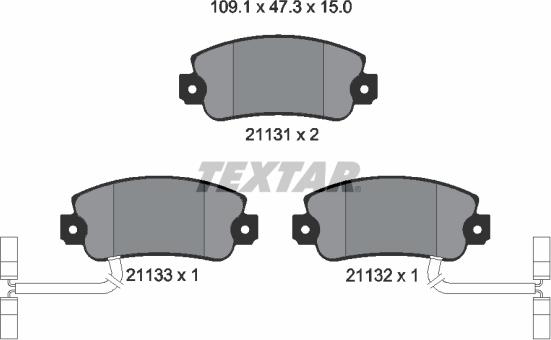 Textar 2113103 - Kit pastiglie freno, Freno a disco www.autoricambit.com