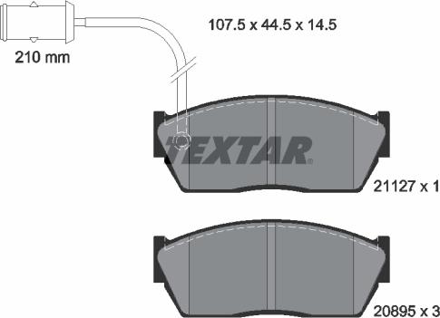 Textar 2112701 - Kit pastiglie freno, Freno a disco www.autoricambit.com