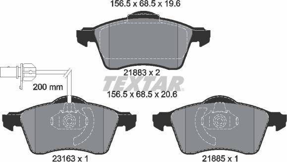 Textar 2188501 - Kit pastiglie freno, Freno a disco www.autoricambit.com