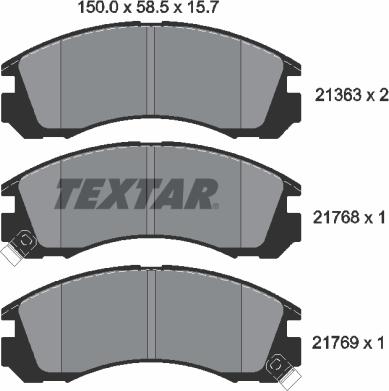 Textar 2136301 - Kit pastiglie freno, Freno a disco www.autoricambit.com