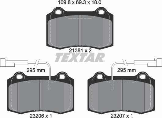 Textar 2138103 - Kit pastiglie freno, Freno a disco www.autoricambit.com