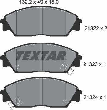 Textar 2132201 - Kit pastiglie freno, Freno a disco www.autoricambit.com