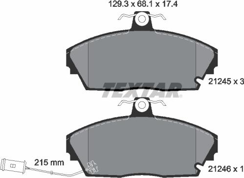 Textar 2124501 - Kit pastiglie freno, Freno a disco www.autoricambit.com