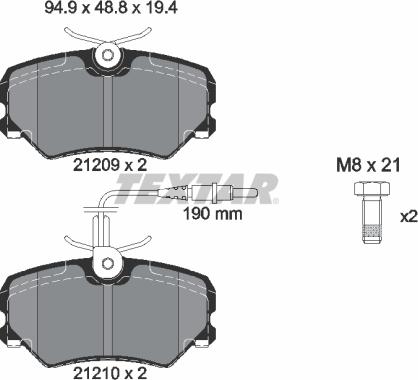 Textar 2120909 - Kit pastiglie freno, Freno a disco www.autoricambit.com